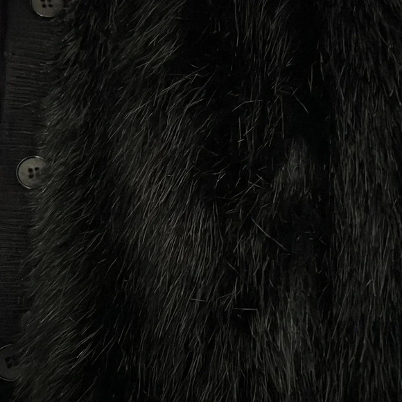 Lilli Ann Faux Fur vintage Black Bomber Jacket Sz medium Made In USA - Picture 8 of 8